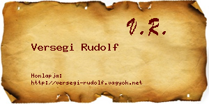 Versegi Rudolf névjegykártya